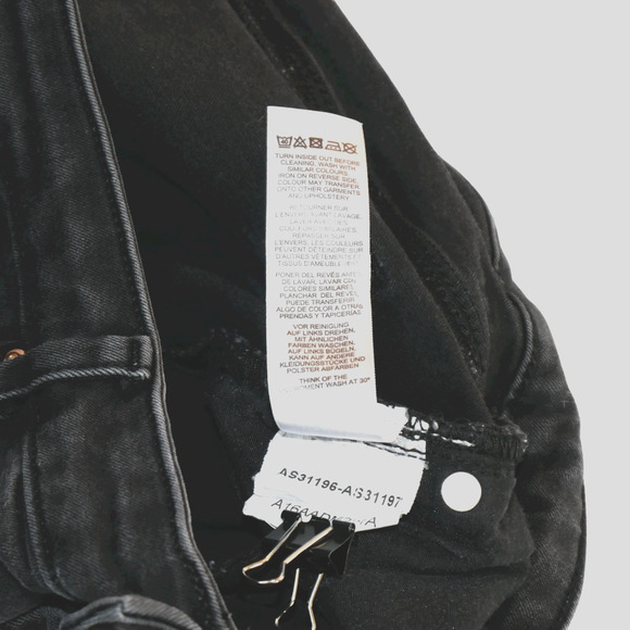 Asos Denim Black Jeans 30 x 24.5 High Rise Cropped Distressed Stretch Skinny - Picture 5 of 8